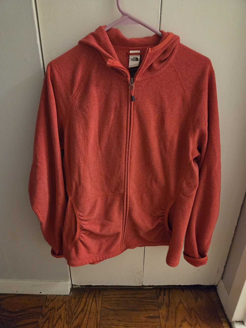 The North Face Coral Orange Zip Fleece Hoodie